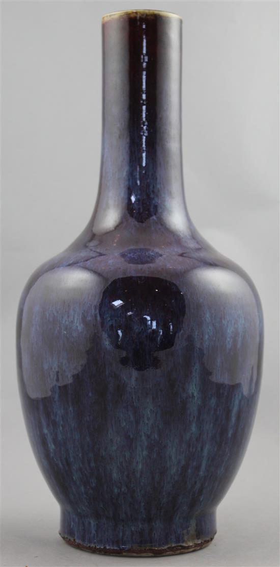 A Chinese flambe glazed bottle vase, Daoguang mark but later, 38cm